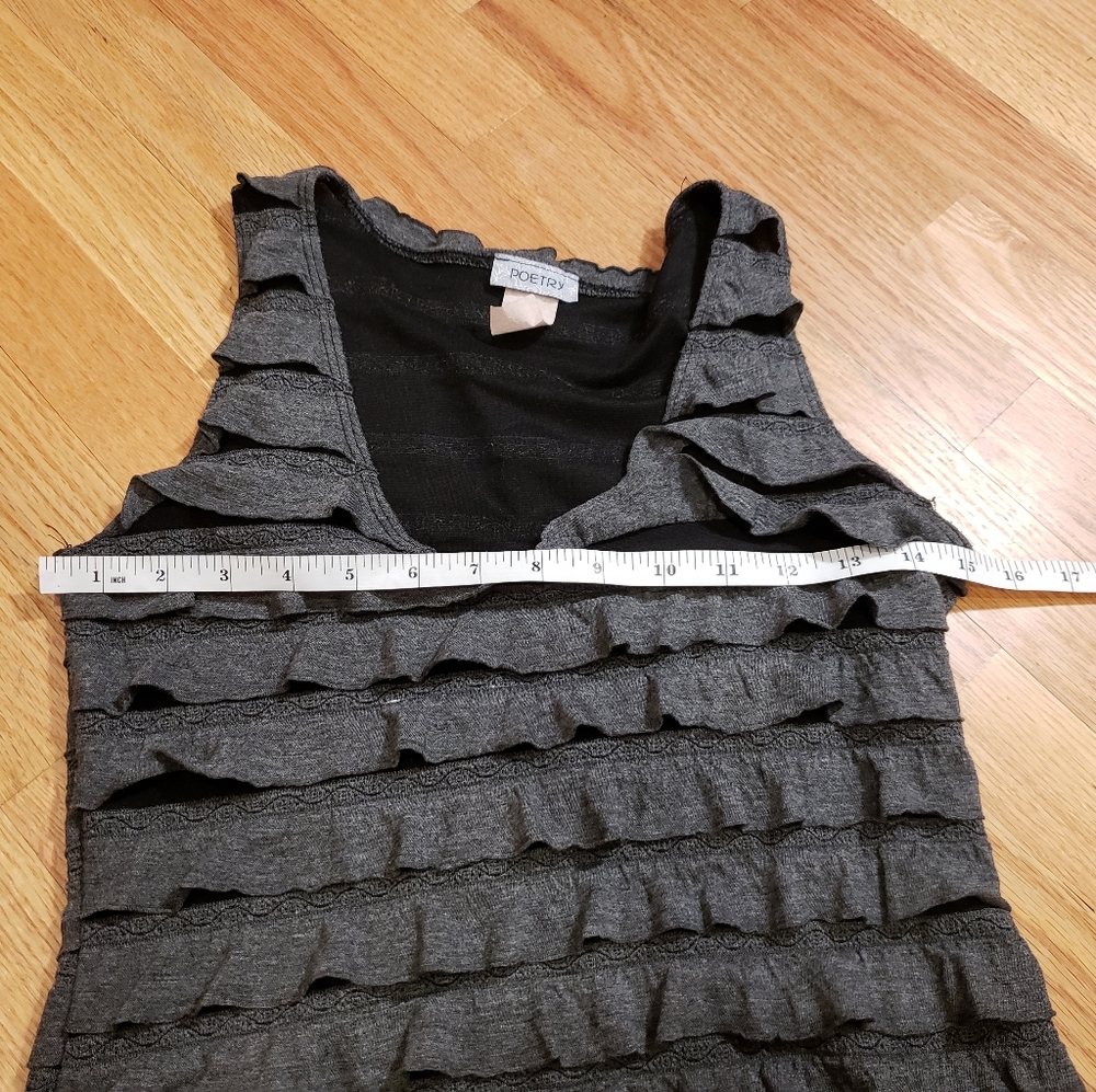 Poetry Gray Ruffled Mini Dress - Picture 7 of 8